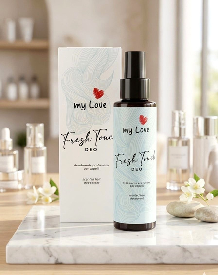 Deodorante per capelli myLove Fresh Touch nella sua confezione originale