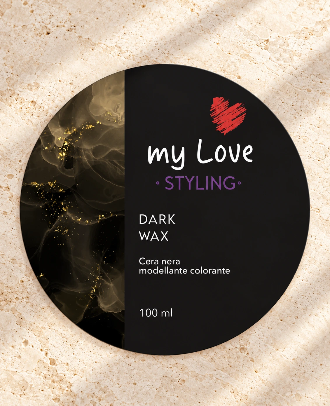 Etichetta originale myLove Dark Wax, cera nera modellante colorante, 100 ml
