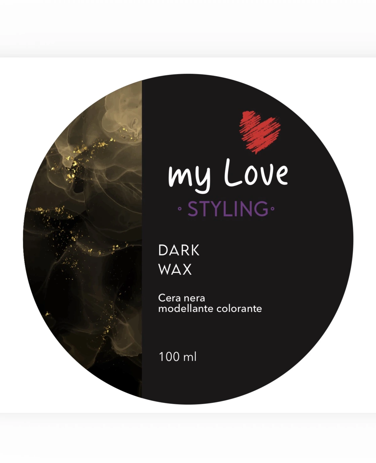 Etichetta originale myLove Dark Wax, cera nera modellante colorante, 100 ml