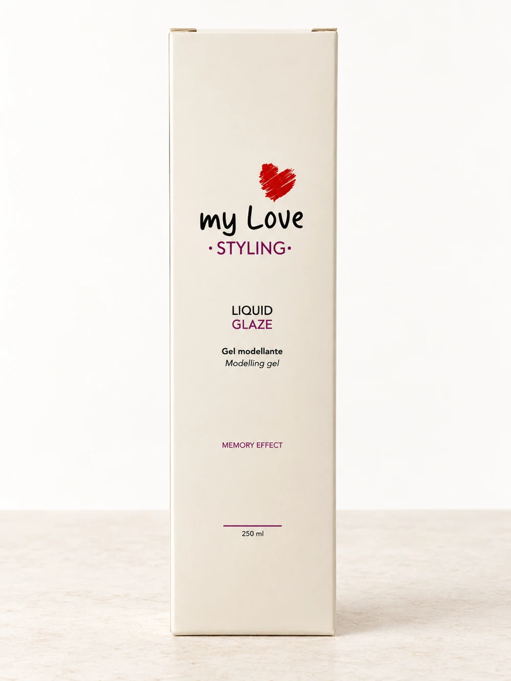 Liquid Glaze myLove, confezione originale su sfondo chiaro