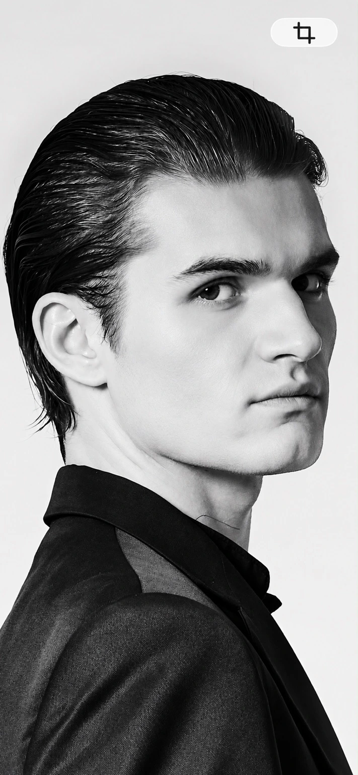Look uomo myLove, capelli pettinati all’indietro